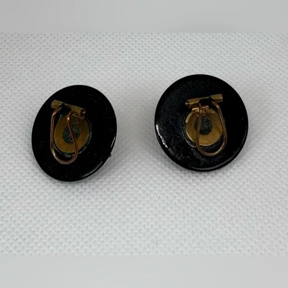 Vintage Multi-Color Rhinestone Cluster Clip-On Statement Earrings - Picture 3 of 10